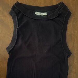 We The Free Black Ribbed Crewneck Tank